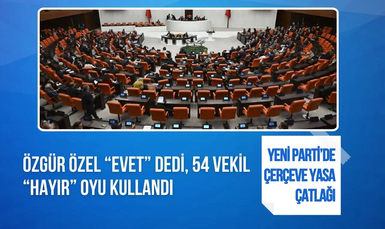 Yeni Parti’de çerçeve yasa ayrılığı: Özgür Özel “evet” dedi, 54 vekil “hayır” oyu kullandı