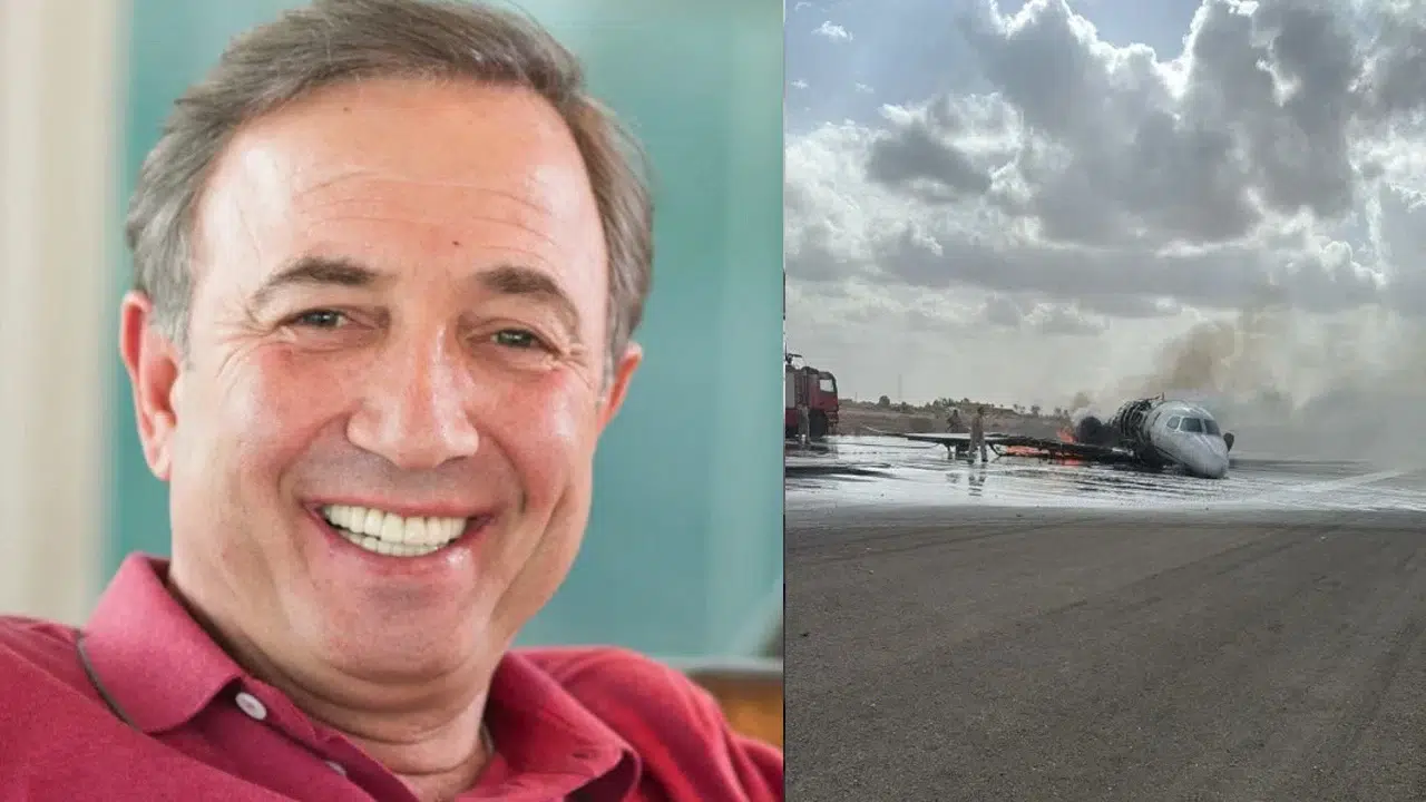 Hamdi Akın'a ait özel jet Libya'da pistten çıkıp alev aldı