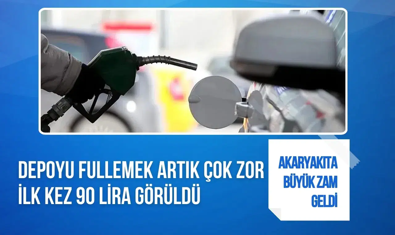 Akaryakıta büyük zam: Motorin 90 lirayı gördü