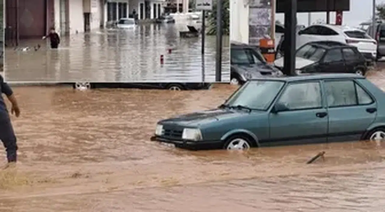 Ankara'da sağanak yağış sebebiyle dere taştı