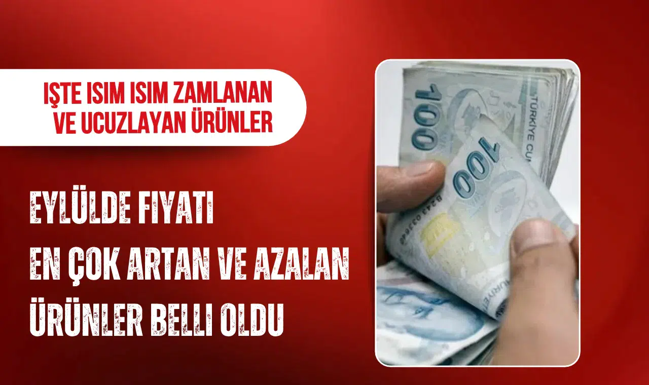 Eylülde fiyatı en çok artan ve düşen ürünler belli oldu