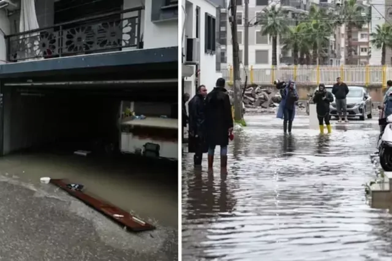 Ege’de kuvvetli yağış: Yollar göle döndü, evleri su bastı