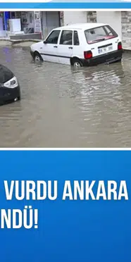 Ankara'da sağanak hayatı felç etti! Mamak'ta çöken yol otomobili içine aldı