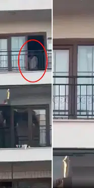 Gaziantep'te balkondaki uygunsuz davranış tepki çekti