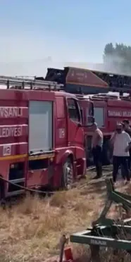 Kütahya'da samanlık yangını: 400 balya yandı