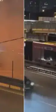 Kağıthane'de metrobüste yangın çıktı: Yolcular tahliye edildi