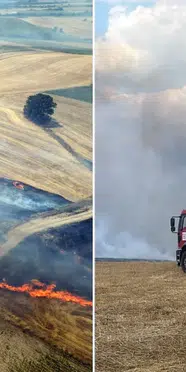 Edirne'de yangın: 1500 dekar arazi zarar gördü