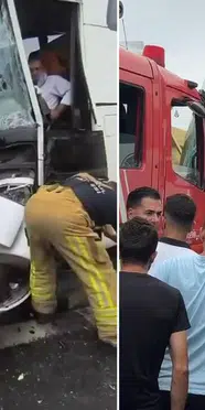 Arnavutköy’de yolcu otobüsü ile İETT otobüsü çarpıştı: Yaralılar var
