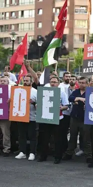 Ankara'da dikkat çeken Gazze protestosu! Netanyahu kuklasıyla gösteri yaptılar