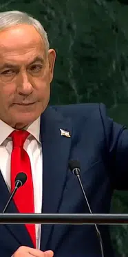 Netanyahu'nun BM konuşmasında protesto: Kürsüde çağrı cihazı gösterdi