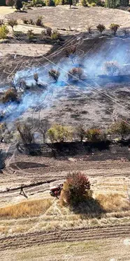 Kütahya'da bahçelik alanda yangın çıktı: 7 hektar alan zarar gördü
