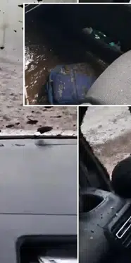Şili'de nehir taştı: Sel sularına kapılan sürücü, sürüklendiği anları kaydetti