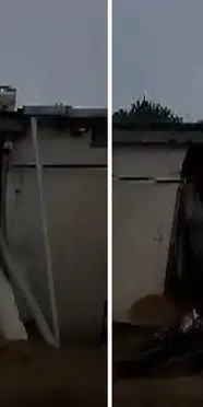Ayazağa'da sel suları iş yerinin duvarını yıktı: O anlar kameraya yansıdı