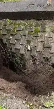Zonguldak'ta sağanak yağışın ardından kaldırım çöktü