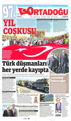 Ortadogugazetesi.com - 31.08.2019 Manşeti