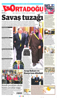 Ortadogugazetesi.com - 20.09.2019 Manşeti