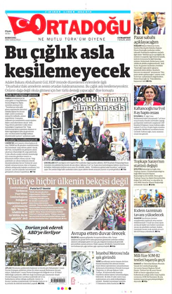 Ortadogugazetesi.com - 07.09.2019 Manşeti