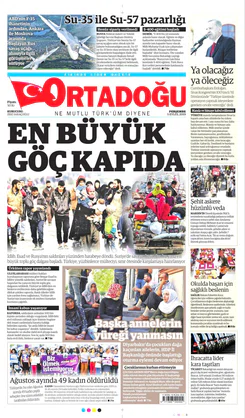 Ortadogugazetesi.com - 05.09.2019 Manşeti