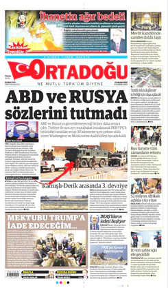 Ortadogugazetesi.com - 09.11.2019 Manşeti
