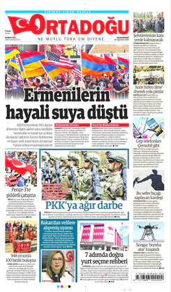 Ortadogugazetesi.com - 26.08.2019 Manşeti