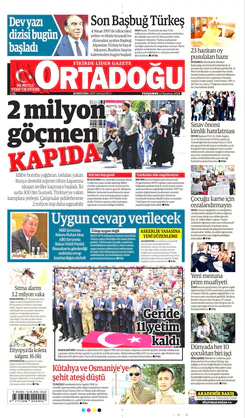 Ortadogugazetesi.com - 13.06.2019 Manşeti