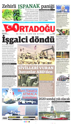 Ortadogugazetesi.com - 05.11.2019 Manşeti