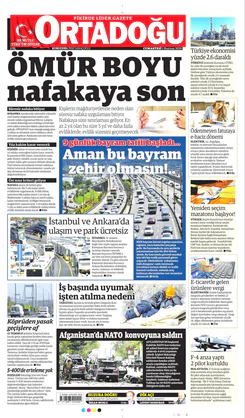 Ortadogugazetesi.com - 01.06.2019 Manşeti