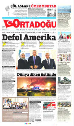 Ortadogugazetesi.com - 17.09.2019 Manşeti