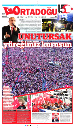 Ortadogugazetesi.com - 16.07.2019 Manşeti