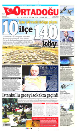 Ortadogugazetesi.com - 28.09.2019 Manşeti
