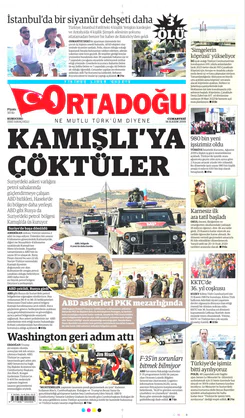 Ortadogugazetesi.com - 16.11.2019 Manşeti