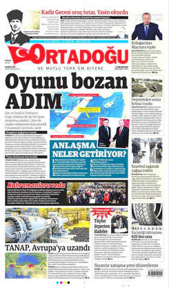 Ortadogugazetesi.com - 30.11.2019 Manşeti