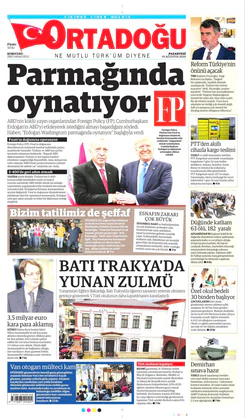 Ortadogugazetesi.com - 19.08.2019 Manşeti