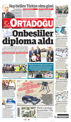 Ortadogugazetesi.com - 28.04.2019 Manşeti