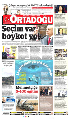 Ortadogugazetesi.com - 08.05.2019 Manşeti