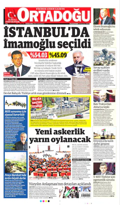Ortadogugazetesi.com - 24.06.2019 Manşeti