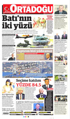 Ortadogugazetesi.com - 25.06.2019 Manşeti