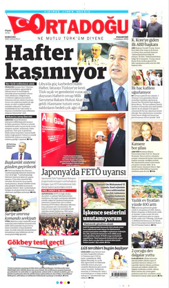 Ortadogugazetesi.com - 01.07.2019 Manşeti