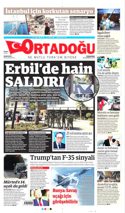 Ortadogugazetesi.com - 18.07.2019 Manşeti