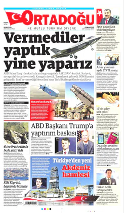 Ortadogugazetesi.com - 20.07.2019 Manşeti