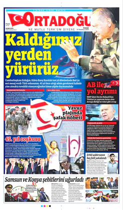 Ortadogugazetesi.com - 21.07.2019 Manşeti