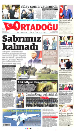 Ortadogugazetesi.com - 25.07.2019 Manşeti