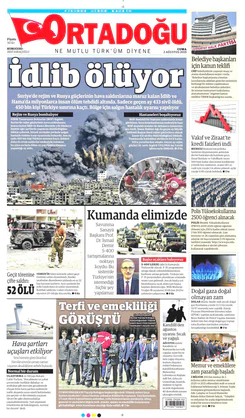 Ortadogugazetesi.com - 02.08.2019 Manşeti