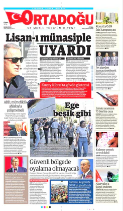 Ortadogugazetesi.com - 09.08.2019 Manşeti