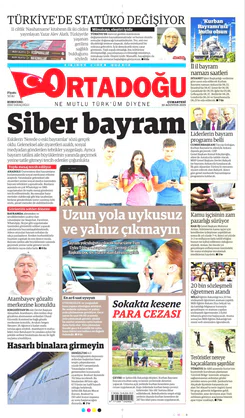 Ortadogugazetesi.com - 10.08.2019 Manşeti
