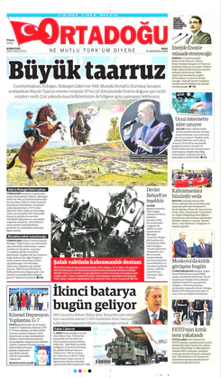 Ortadogugazetesi.com - 27.08.2019 Manşeti