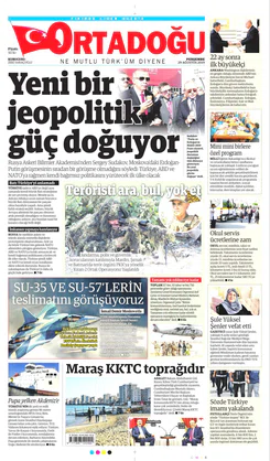 Ortadogugazetesi.com - 29.08.2019 Manşeti
