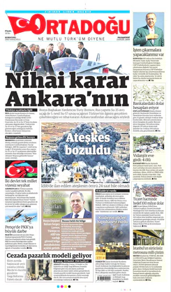 Ortadogugazetesi.com - 02.09.2019 Manşeti