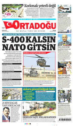 Ortadogugazetesi.com - 29.09.2019 Manşeti