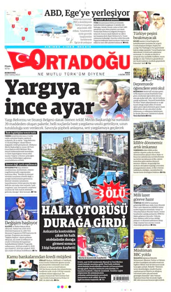 Ortadogugazetesi.com - 01.10.2019 Manşeti